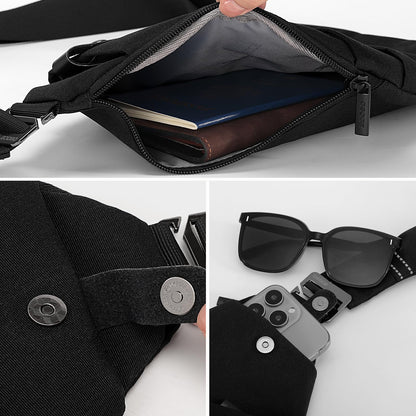 OSOCE Anti Theft Travel Bag, Mens Sling Chest Bag, Crossbody Multi Pockets Shoulder Bag Waterproof Bags Cover Pack Casual Cycling Hiking for Men Women