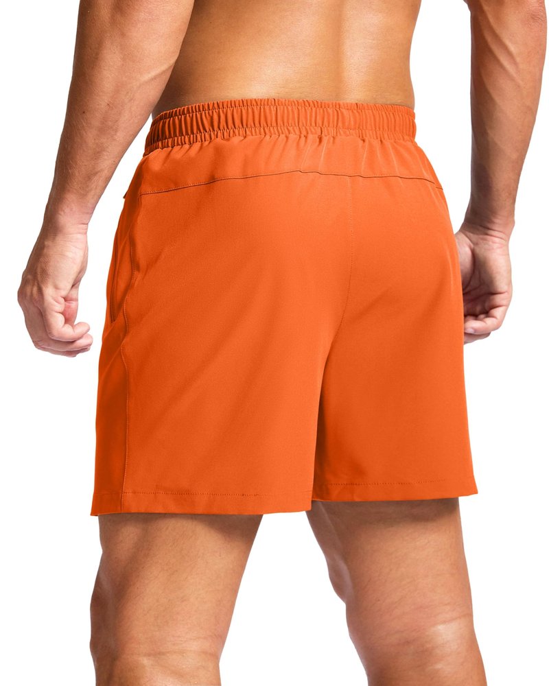G Gradual Men's Athletic Running Shorts with Zipper Pockets Quick Dry 7"/ 5"/ 9" Workout Gym Shorts for Basketball Hiking(Orange,5S-New)