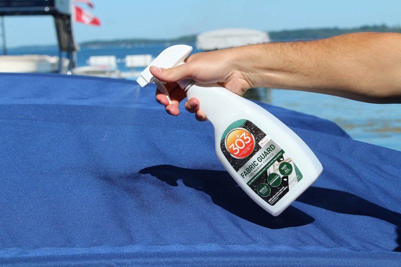 303 Products Marine Fabric Guard, Water Repellent Fabric Protector for Boat Covers, Canvas & Marine Fabrics – Restores Water & Stain Resistance, Safe for All Fabrics, 32 oz