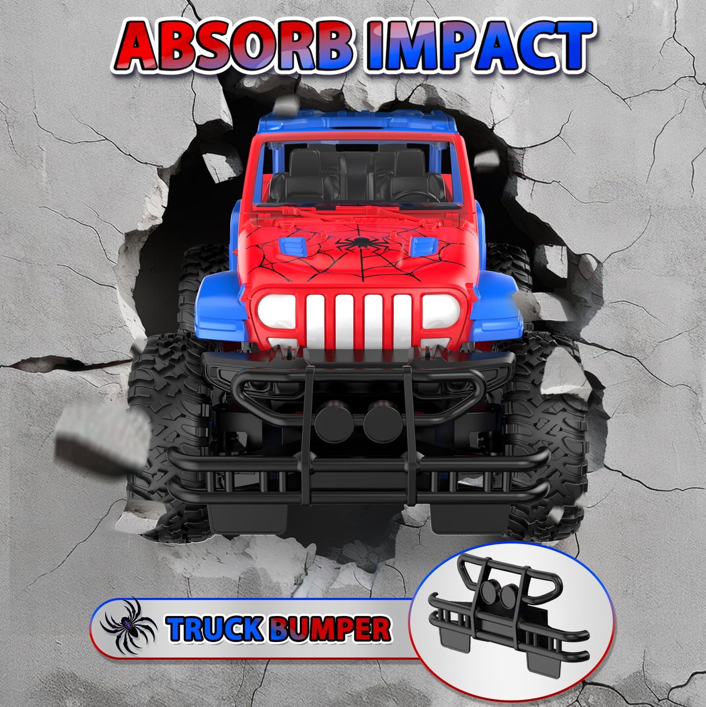 NQD Spider Remote Control Car for Kids, RC Car for Boys, 2.4Ghz Off Road RC Trucks, All Terrain SUV Jeep Toy for Birthday for Kids 3-8 Years Old