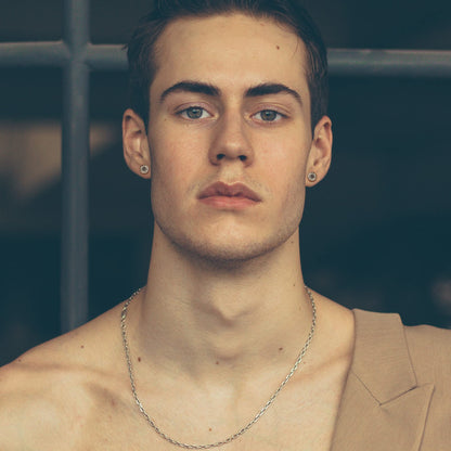 JeryWe 16 Pairs Stainless Steel Stud Earrings for Men Women Fake Gauge Screw Studs Earrings Set Barbell Ear Plugs Faux Gauges Ear Tunnel Earrings 8MM, Stainless steel