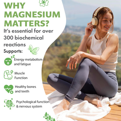 Magnesium 6-1 Complex 1500 mg Daily | 400 mg Elemental Magnesium | Oxide, Bisglycinate, Malate, Taurate, Citrate & Aspartate | 180 Vegan Capsules | High Strength & Bioavailable