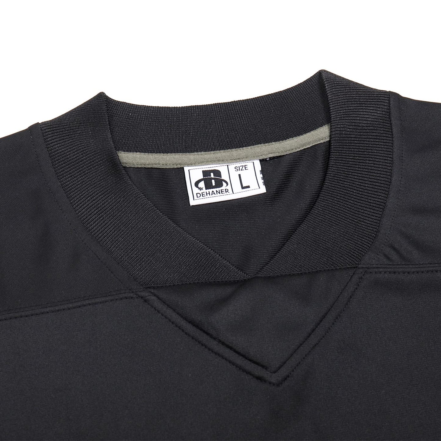 DEHANER American Blank Football Jersey Replica Mesh Halloween T-Shirts V-Neck Fashion Sports Pullover Red/Yellow Stripe-Black Jersey Size 2X-Large