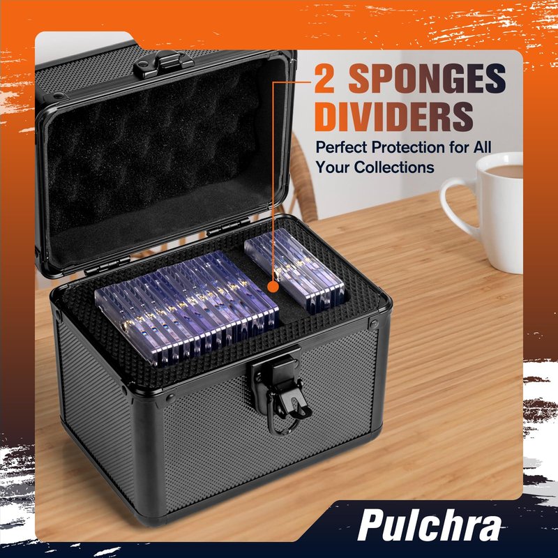 Pulchra Graded Card Storage Box, Top Loaders Case, Sports Trading Box, Slab PSA MTG CSG SGC Magnetic Holder, Carrying Collector Storage Boxes