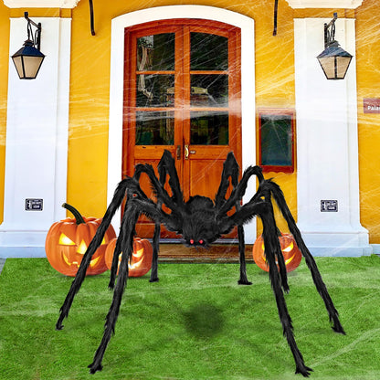 Aiduy Giant Halloween Spider 8.5 Ft - Outdoor Decorations Scary Fake Hairy Props for Yard Creepy Party Decor, Black