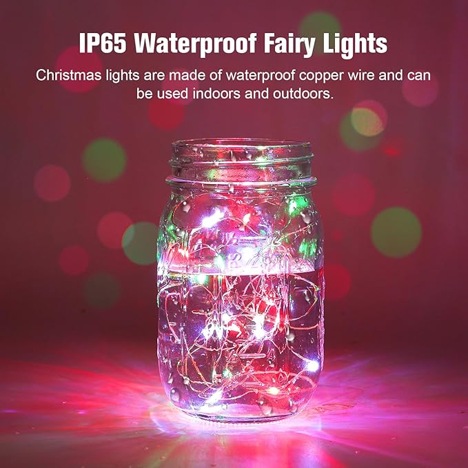 YJFWAL 12 Pack 10ft 30LED Starry String Lights with 8 Modes Timer function Waterproof Fairy Lights Battery Operated(AAA Batteries Included) for DIY, Wedding, Party, Patio, Christmas Decor (Multicolor)
