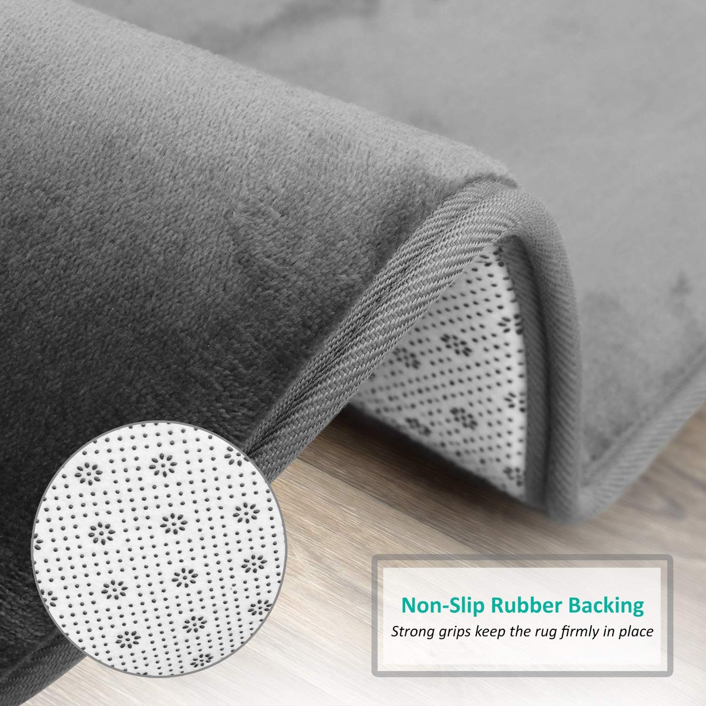 Clara Clark Bathroom Rugs, Ultra Soft Plush Bath Mat for Bathroom, Non-Slip, Velvet Memory Foam Bath Rugs, 17 x 24, Solid Grey