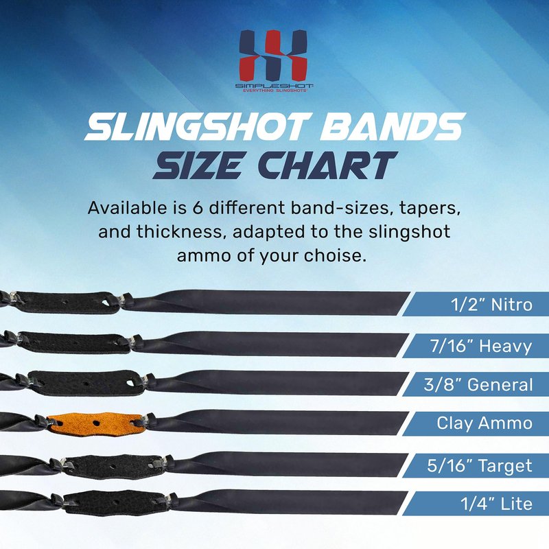 SimpleShot 5pcs Slingshot Bands Powerful Professional Elastic Rubber Catapult Shooting Flat Bands (7/16" Standard)
