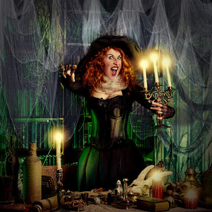 Boao 85 x 197 Inch Halloween Cheesecloth Cheese Cloth Roll for Crafts Large White Cotton Muslin Gauze Fabric for Party Decorations