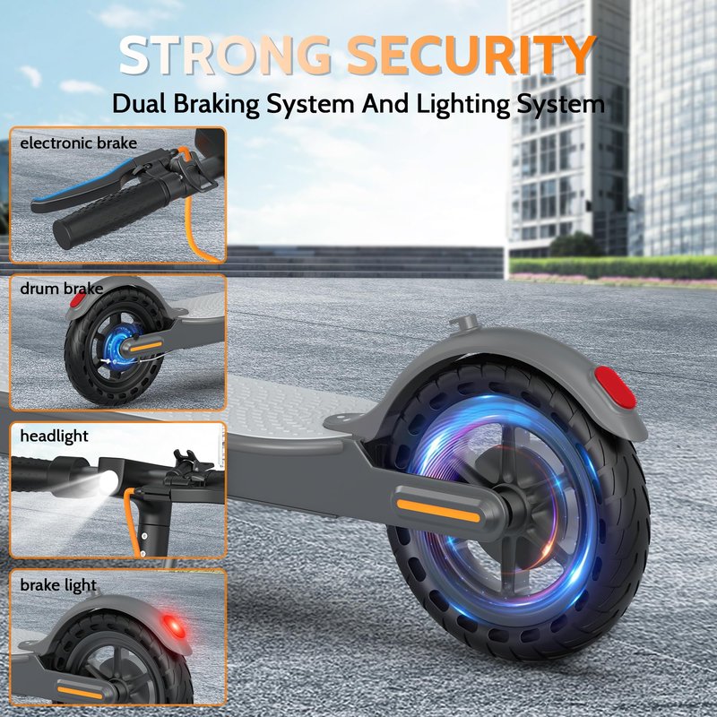 Aovowheel Electric Scooter for Adults, Folding E Scooter with 250W-500W Motor 16-24 Mph Top Speed, Max 15-60Miles Long Range,6.5''/8.5''/10''/14'' Solid Tires Commuting Scooters, Dual Brakes