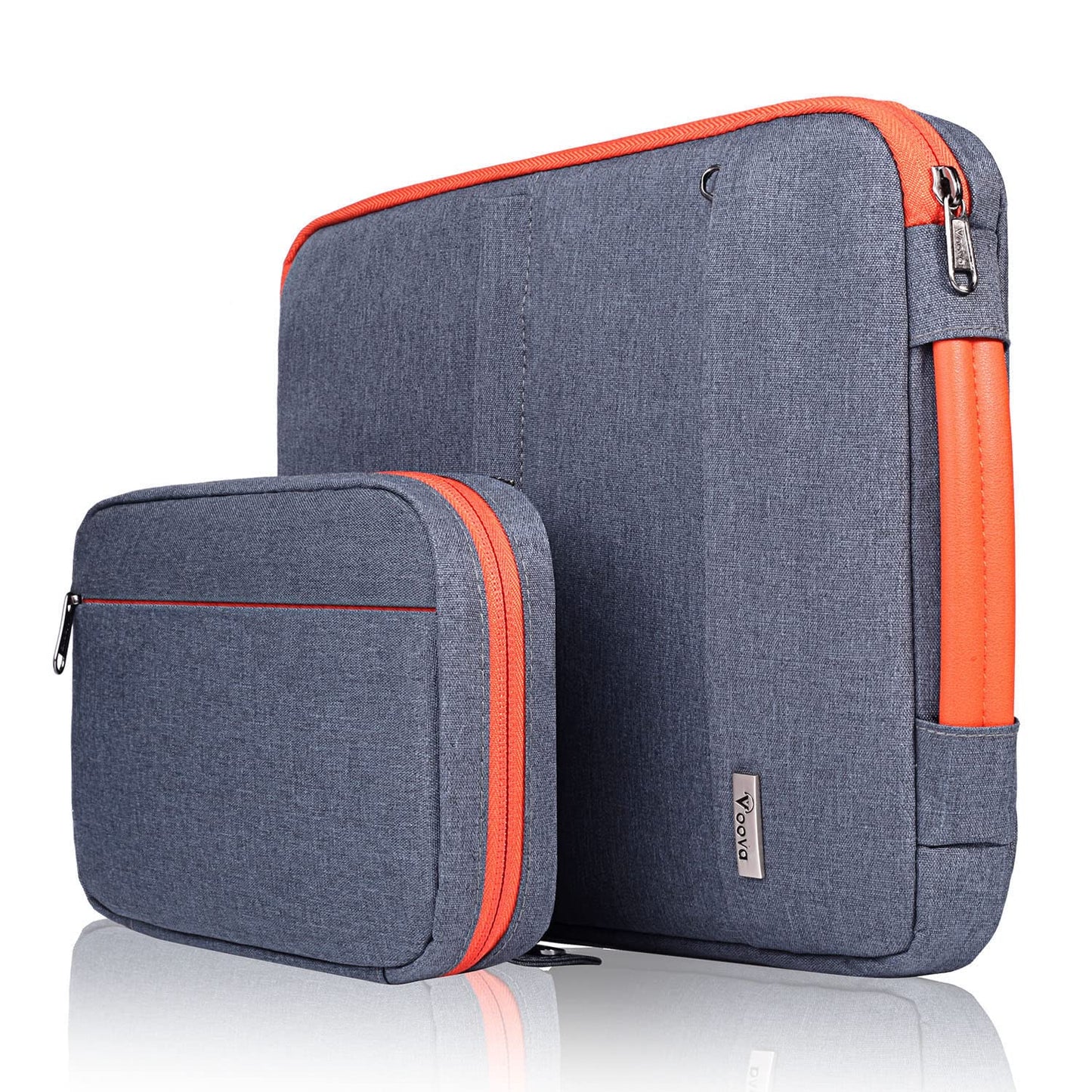 Voova Laptop Sleeve Case 15 15.6 16 Inch with Detachable Accessories Pouch, 2 in 1 Waterproof Computer Bag Cover for MacBook Air 15 M4, MacBook Pro 15/16, 15.6” HP Dell Lenovo Asus, Dark Grey