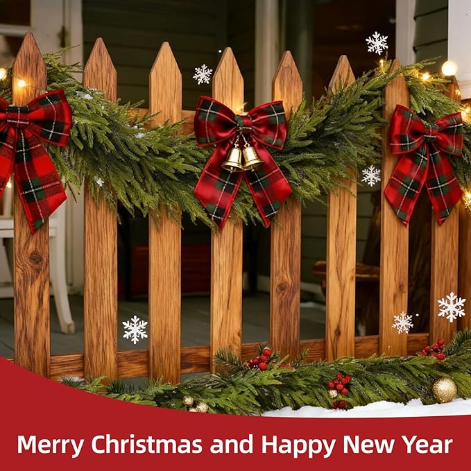 6 Ft Norfolk Pine Christmas Garland - Artificial Faux Pine Needles Real Touch Winter Garland - Indoor/Outdoor Holiday Greenery Garlands for Fireplace Mantle, Staircase, Window Decor