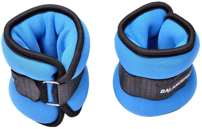 Fitvids Fully Adjustable Ankle Wrist Arm Leg Weights, 2 lbs each (4-lb pair), Blue