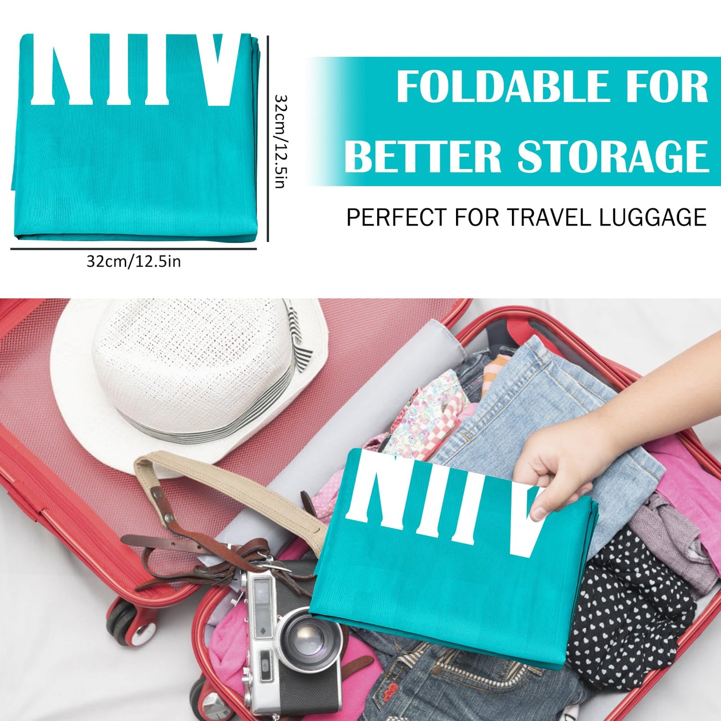 Fiodrimy 2 Pack XL Travel Laundry Bag, Machine Washable Dirty Clothes Organizer, Large Enough to Hold 4 Loads of Laundry, Easy Fit a Laundry Basket (Pink+Blue, 24" x 36")