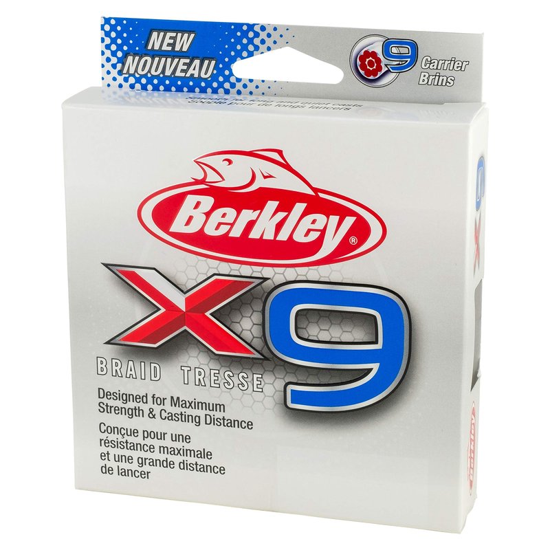 Berkley x9 Braid Superline, Crystal, 40lb test | 59 lbC | 27.0kg, 328yd | 300m Fishing Line, Suitable for Freshwater and Saltwater Environments