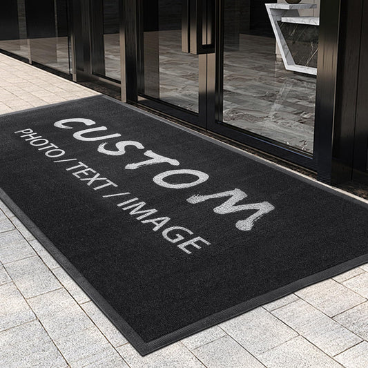 TOMCUSTOM Custom Rugs with Logo Doormat Runner Personalized Commercial Office Floor Mat with Any Size Color Logo Non Slip Rugs for Outdoor