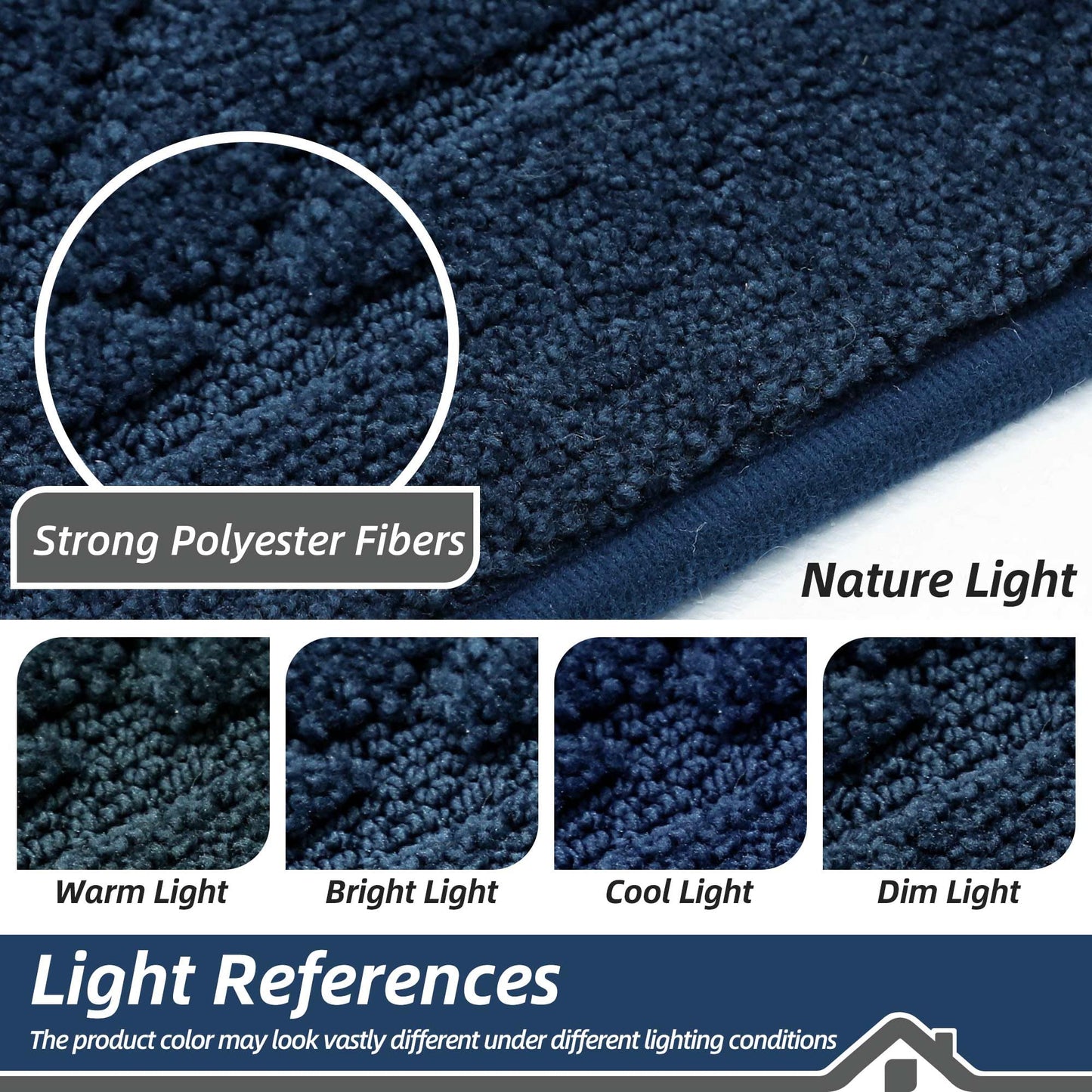 BEQHAUSE Dirt Trapper Door Mat 32" x 48", Doormat Non-Slip Entryway Rugs Washable, Dog Door Mat Stain Resistant and Absorbent Welcome Floor Mat for Front Back Door, Mud Wet Shoes & Paws, Navy Blue