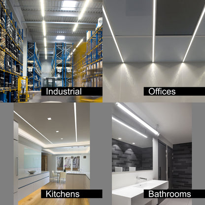 Morris 45w LED Batten Lights 5ft, 150cm, 6000k Daylight, IP20 LED Fluorescent Strip Light Fitting for Ceiling of Home & Office, Workshop & Garage Lighting, Pack of 2