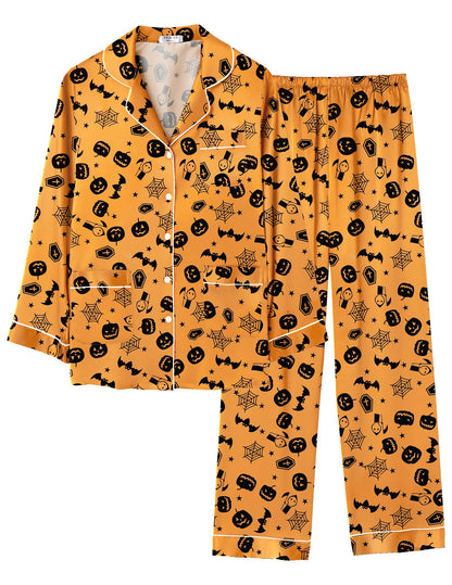 Ekouaer Silk Pajamas for Women Classic Button Down Satin Pajama Sets Long Sleeve Lounge Set