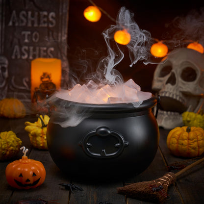 JOYIN Halloween Large Black Cauldron 7.5'', Halloween Witch Cauldron Pot, Candy Kettle, Pot and Bucket, Candy Cauldrons Holder for St. Patricks Party Favor Supply Witch Decoration, Kids Trick or Treat