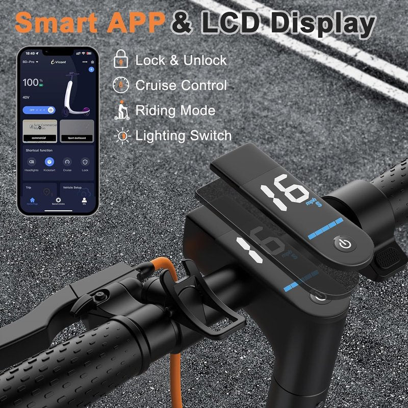 Electric Scooter for Adults - 250W/350W/500W Motor, 8.5"/10" Solid Tires | Up to 22 MPH, Dual Braking System