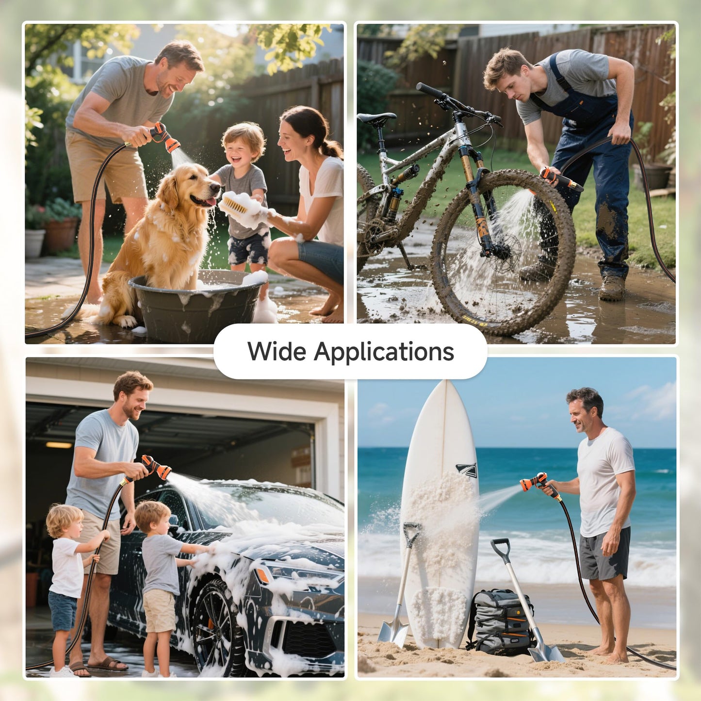 Giraffe Tools Retractable Garden Hose Reel 1/2 Inch x 130 ft, Super Heavy Duty, Any Length Lock, Slow Return System, Wall Mounted and 180 Deg Swivel Bracket