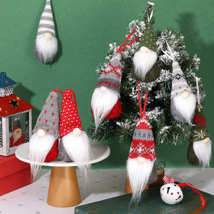 Skylety 16 Pieces Christmas Gnome Ornaments for Tree Christmas Tree Hanging Decorations Dolls Scandinavian Swedish Tomte Gnomes Handmade Plush Santa for Home Tabletop Party Decor