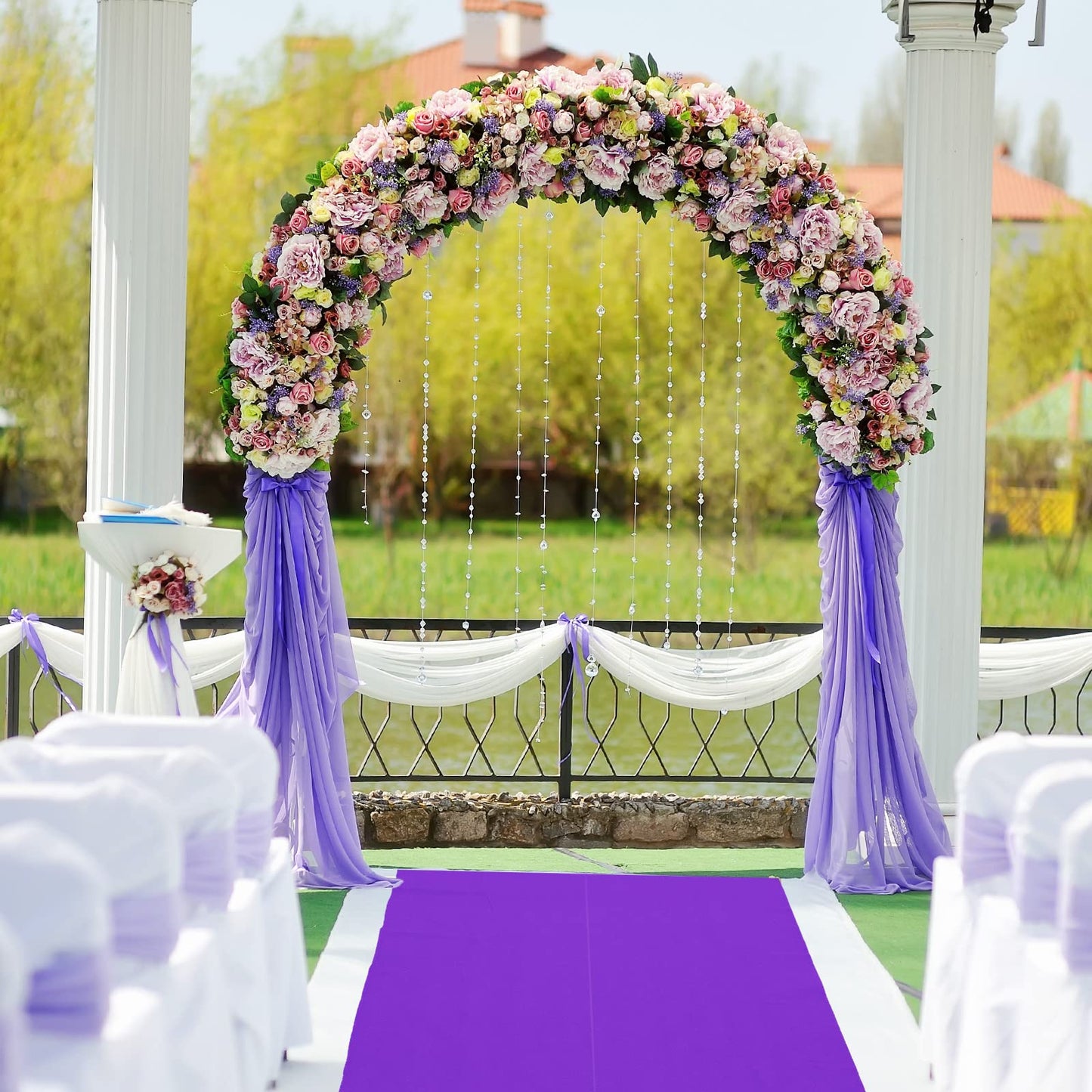 Shappy Purple Carpet Runner Rug for Party 55gsm Purple Runner for Prom Events Thickness with Carpet Tape Hallway Rug for Graduate Wedding Party Dance Floor Outdoor Accessories(2.6 x 60 Feet)