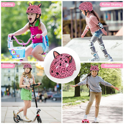 Helmet for Kids 8-14, Adjustable Kids Bike Helmet with DIY Cat Ears for Girls Youth for Skateboard Scooter Cycling Roller Skating, Pink