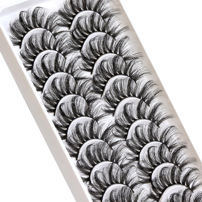 Veleasha Lashes Fluffy Wispy Faux Mink Eyelashes Criss-cross False Lashes 10 Pairs Pack Fake Eyelashes for Women (6D23)