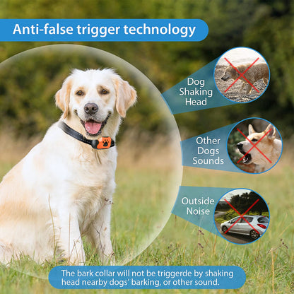 PcEoTllar Rechargeable Bark Collar - Humane Dog Barking Collar with Vibration & Beep - No Shock Anti Bark Collar effective for Small/Medium/Large Dogs, Anti Barking