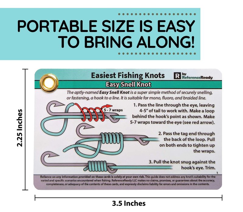 Easiest Fishing Knots: Waterproof Guide on How to Tie 12 Simple Fishing Knots with Mini Carabiner, Perfect for Beginners