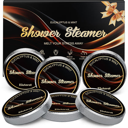 Eucalyptus Shower Steamers Aromatherapy: Eletorot 6 Pack Shower Bombs, Halloween Boo Basket Stuffers for Him, Christmas Stocking Stuffers for Men, Stress Relief Self Care Birthday Gift for Mens Dad