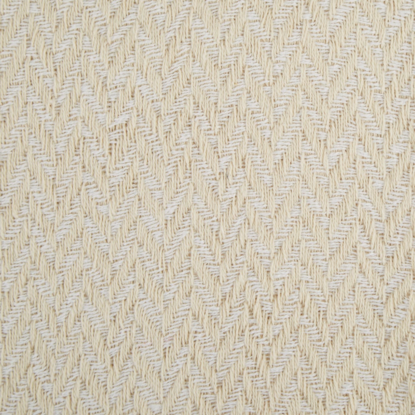 DII Modern Zig Zag Throw Blanket Woven Cotton, Hand-Knotted 2.5" Fringe, 50x60, Natural