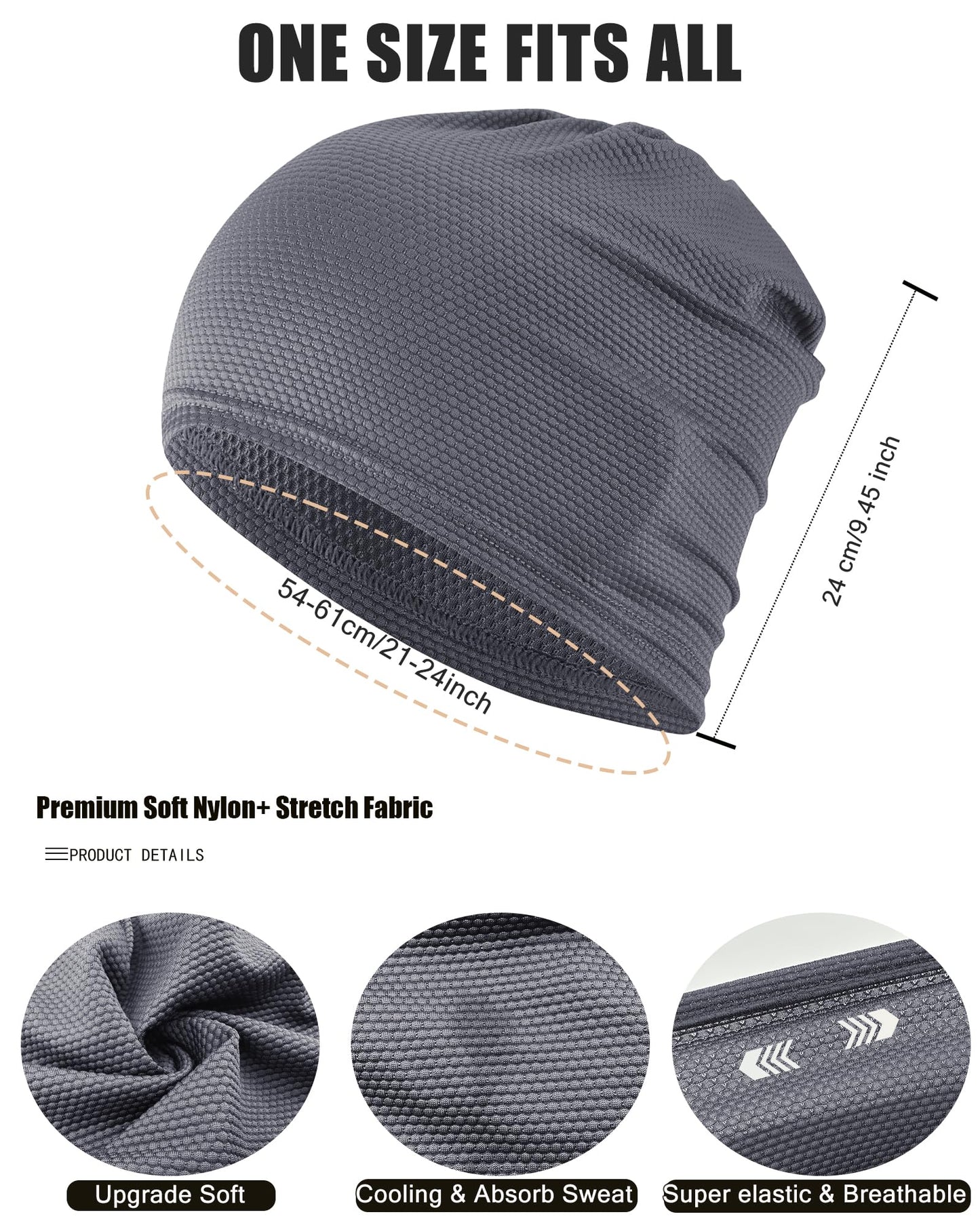 choshion Cooling Skull Caps for Men Women-Thin Breathable Mesh Beanie for Running Skull Cap for Cycling Gym & Outdoor Sports