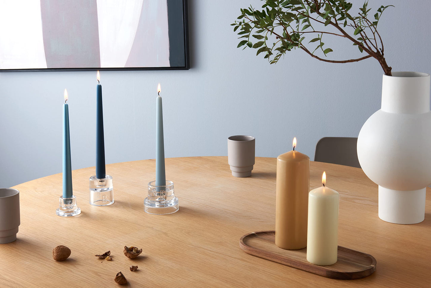 Bolsius Tapered Dinner Candles - White - Pack of 10 - 3.9x9.8x25.2 cm - Unscented - 7,5 Burning Hours