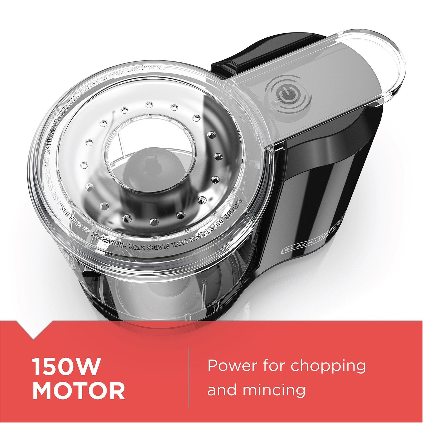 BLACK+DECKER 1.5-Cup Electric Food Chopper, One Touch Pulse, 150W Motor, Mini Food Processor, Stay-Sharp Blade, Dishwasher Safe
