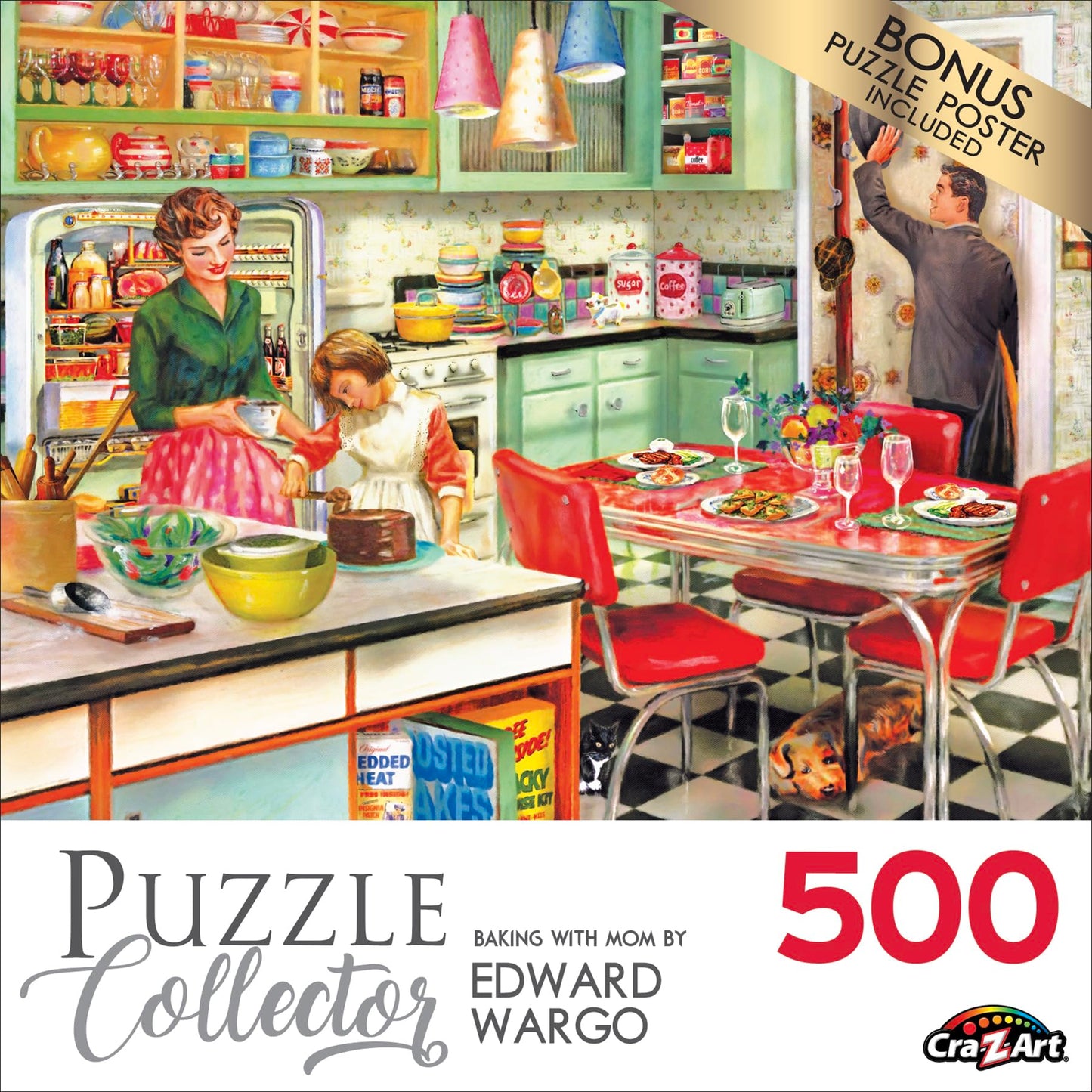 RoseArt - Puzzle Collector - Baking with Mom - 500 Piece Jigsaw Puzzle for Adults
