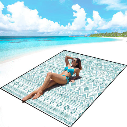 AISPARKY Beach Blanket Waterproof Sandproof, Oversized Large Beach Mat 79" X 83"/120"x108" for 1-8 Adults, Quick Drying&Compact&Lightweight, Picnic Mat Vacation Essentials for Beach Camping Travel