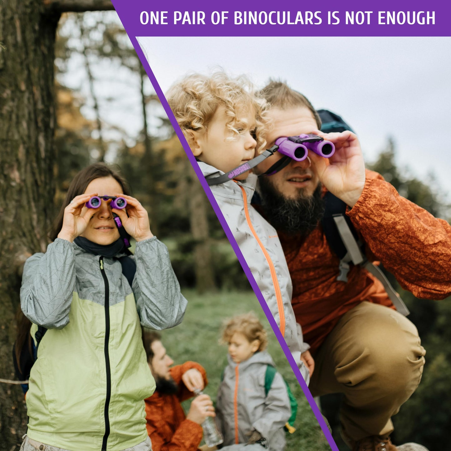 BeBison Binoculars for Kids and Adults - 8x21 High Resolution Real Optics - Compact Folding Shockproof Kids Binoculars for Bird Watching - Spy Games - Outdoor Play for Boys and Girls