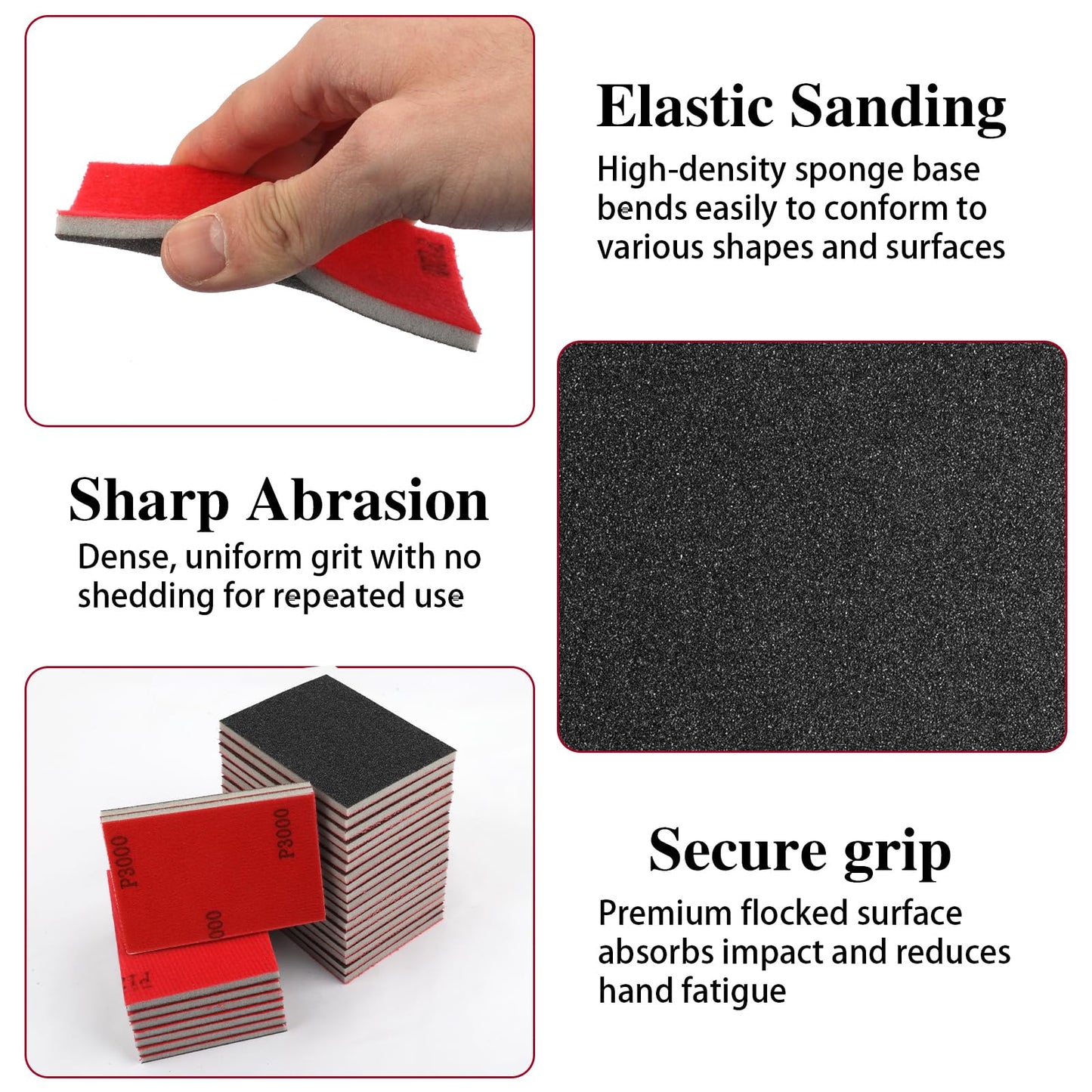 27 Pcs Sanding Sponge Pads, 120-3000 Grit Sandpaper Assortment, Wet Dry Washable Foam Sanding Block, Abrasive Sand Paper for Hand Sanders, Wood, Metal, Auto, Drywall, Furniture Polishing