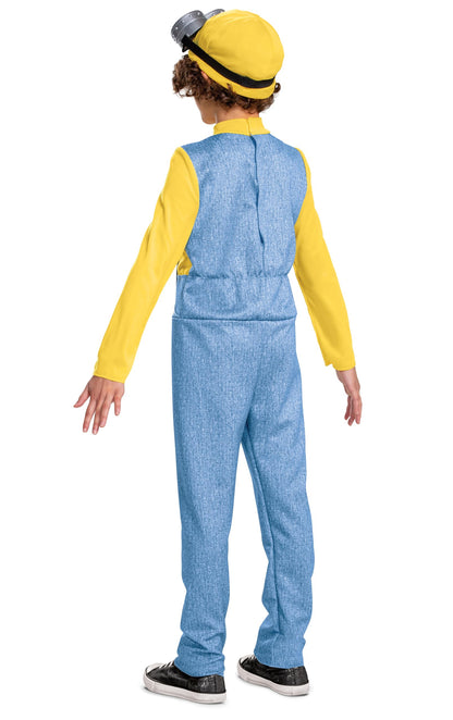 Bob Minions Costume for Kids, Official Minion Jumpsuit Outfit with Goggles and Hat, Classic Size Small (4-6) Multicolored