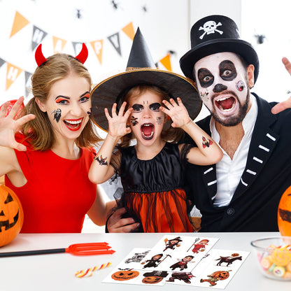 156 PCS Halloween Temporary Tattoos for Kids in 52 Unique Designs - 2 Inch Bulk Halloween Assorted Waterproof Fake Pumpkin Temp Tattoo Sticker for Boys Girls Goody Bag Stuffers Prizes Party Favors