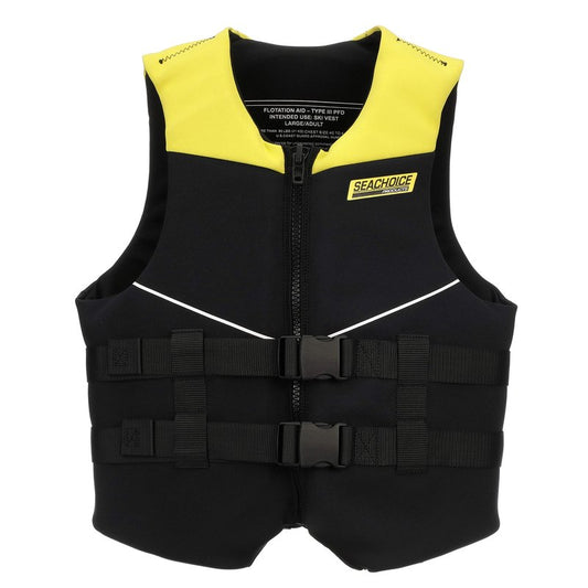 Seachoice Neoprene Multi-Sport Vest, Yellow/Black, Youth Size, Fits 25-29 in. Chest, Coast Guard Type III