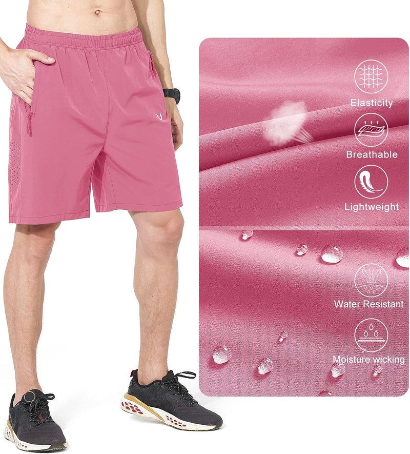 NORTHYARD Men's Athletic Running Shorts - Quick Dry Lightweight Gym Wear | 7"/9"/5" with 3 Zipper Pockets