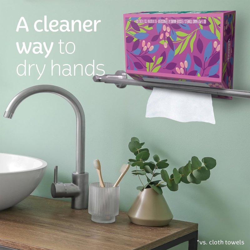 Kleenex Disposable Paper Hand Towels, 6 Boxes, 60 Tissues per Box (360 Total Tissues), Packaging May Vary