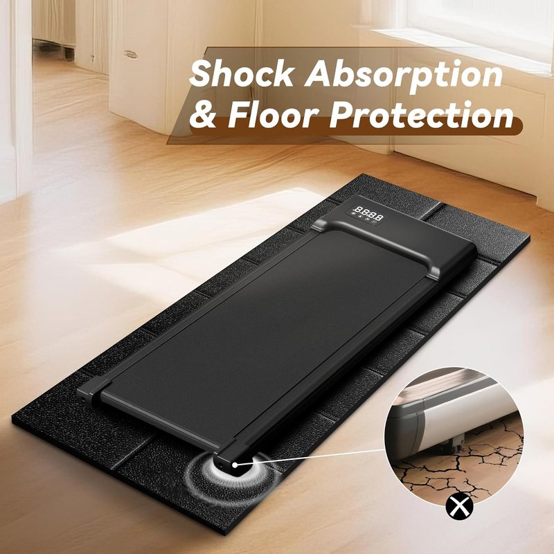 Walking Pad Mat - 1/4" Thick Non-Slip Treadmill Mat for Carpet & Hardwood Floors | Foldable Gym Floor Protector