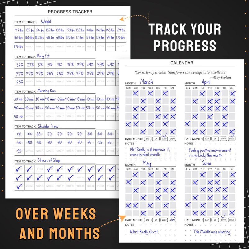 Nextnoid Hardcover Workout Planner Fitness Journal for Women & Men - A5 Sturdy Workout Log Book to Track Gym & Home Workouts - Pink