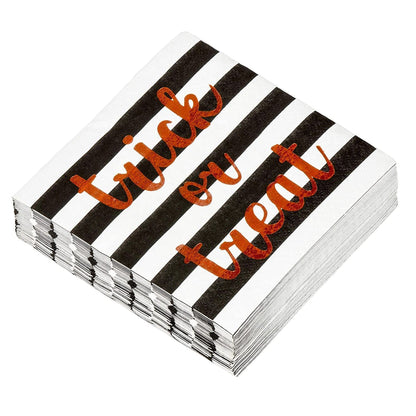 Trick or Treat Party Supplies, Halloween Paper Napkins (5 x 5 In, 50 Pack)