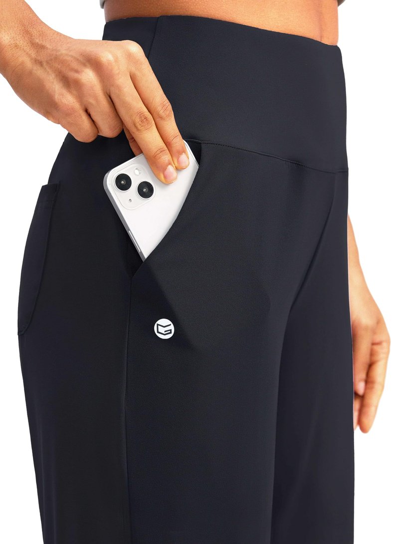 G Gradual Women's 12" Bermuda Long Shorts with Pockets High Waisted Stretch Knee Length Shorts for Women Summer Walking(Black,XXL)